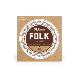 Струни для гітари D'Addario Folk Nylon Ball End Silver Wound / Black Treble (EJ32)