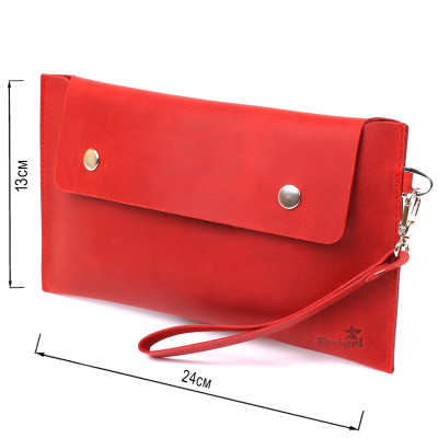 Косметичка Shvigel Вінтажна шкіряна Червона (16427)