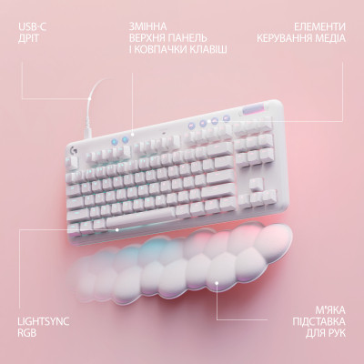 Клавіатура Logitech G713 Aurora Gaming GX Red USB UA Off-White (920-010678)