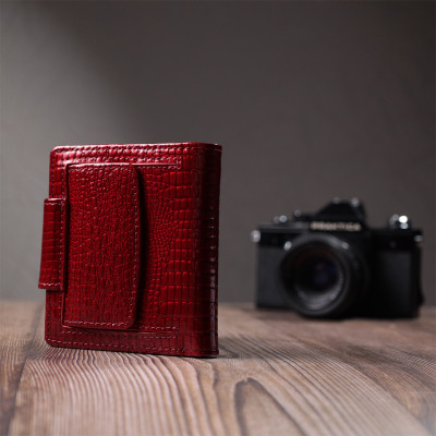 Гаманець ST Leather З натуральної шкіри Червоний (22685)