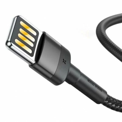 Дата кабель USB 2.0 AM to Lightning 2.0m Cafule grey+black Baseus (CALKLF-HG1)