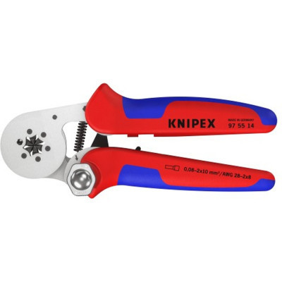 Затиск для клем KNIPEX для контактних гільз, шестигранний обжим (97 55 14)
