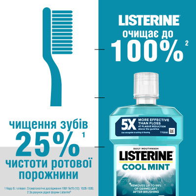 Ополіскувач для порожнини рота Listerine Свіжа м&#039;ята 500 мл (3574661070360/5010123703585)