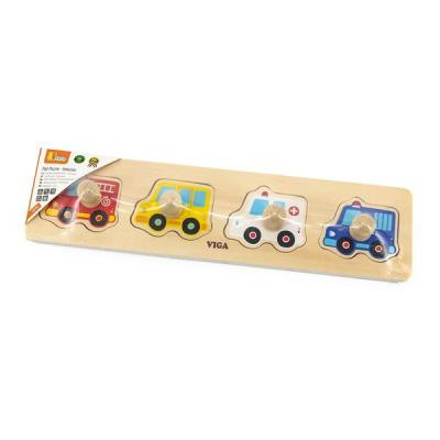 Розвиваюча іграшка Viga Toys Рамка-вкладиш з ручками Машини (44535)
