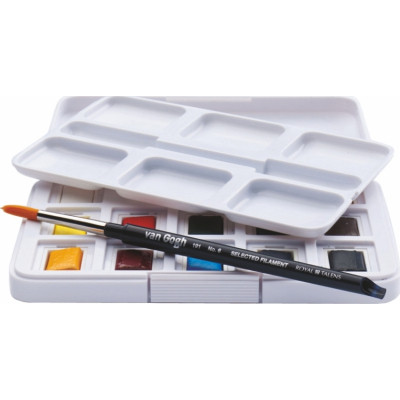 Акварельні фарби Royal Talens Van Gogh Pocket box 12 кювет + пензлик, пластик (8712079341107)