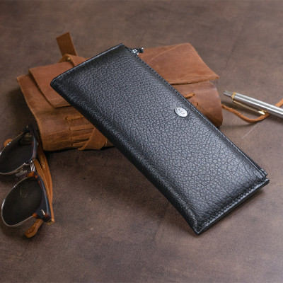 Гаманець ST Leather Зі шкіри унісекс Чорний (19324)