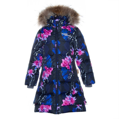 Пальто дитяче Huppa ROSA 1 12470055 тёмно-синий с принтом 116 (4741468805191)