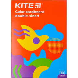 Кольоровий картон Kite А4, двосторонній Fantasy, 10 аркушів/10 кольорів (K22-255-2)