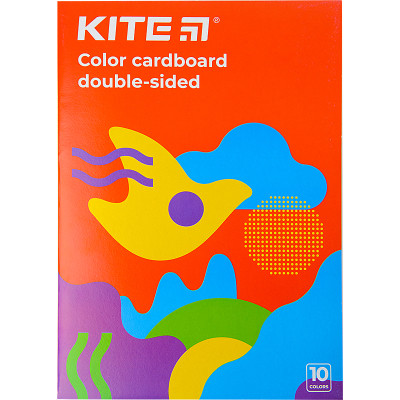 Кольоровий картон Kite А4, двосторонній Fantasy, 10 аркушів/10 кольорів (K22-255-2)