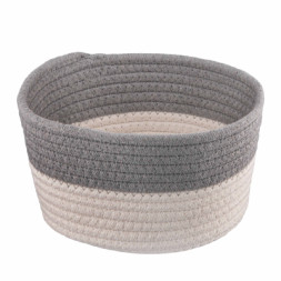 Кошик для зберігання Ardesto Vigor Плетений Бавовняний шпагат Сірий / білий 3.5 л (ARHC2504GW)