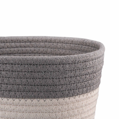 Кошик для зберігання Ardesto Vigor Плетений Бавовняний шпагат Сірий / білий 3.5 л (ARHC2504GW)