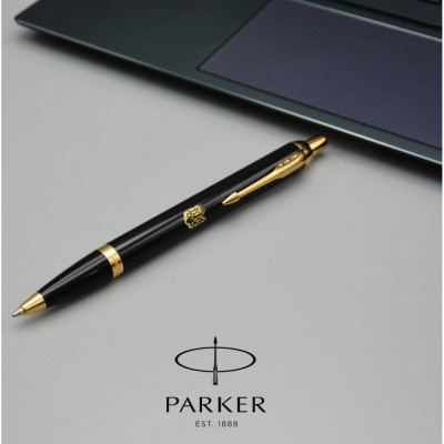Ручка кулькова Parker IM 17 UKRAINE Black GT BP Вогняний Тризуб (22032_T031y)