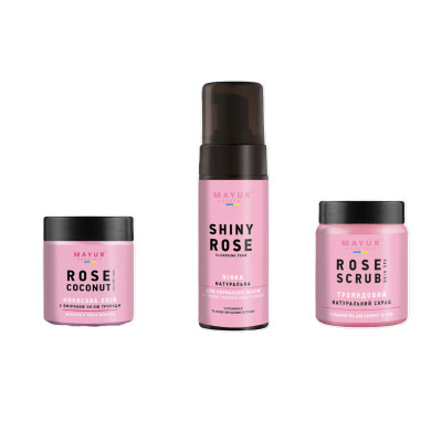 Набір косметики Mayur Троянда Скраб + Олія для тіла + Пінка для вмивання (2200160400018)