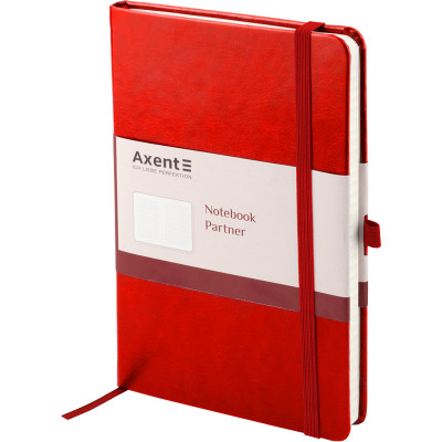 Блокнот Axent Partner Lux, 125х195, 96арк, кл, червоний (8202-06-A)