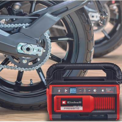 Автомобільний компресор Einhell гібридний PRESSITO 18/25 Hybrid, PXC, 230/18В, 11бар, 25л/хв, можливість всмоктування, шланг 710 (4020430)