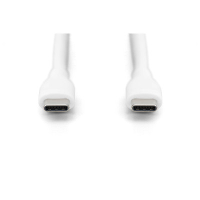 Дата кабель USB-C to USB-C 1.0m USB 2.0 60W silicone white Digitus (AK-300341-010-W)