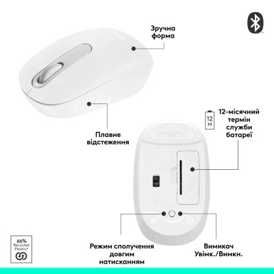 Мишка Logitech M196 Bluetooth Off-White (910-007460)