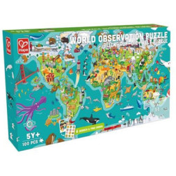 Пазл Hape гра Карта світу 105 елементів (E1626)