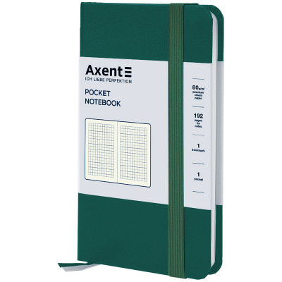 Книга записна Axent Partner 95x140 мм, 96 аркушів, клітинка, зелений ліс (8301-61-A)