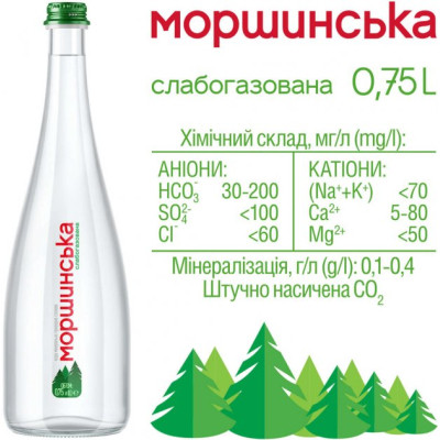 Мінеральна вода Моршинська Преміум 0.75 сл/газ скл. з декором (4820017001311)