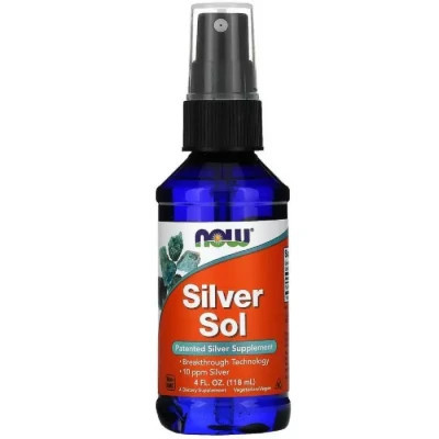 Мінерали Now Foods Колоїдне Срібло, Silver Sol, 4 рідких унцій (119 мл) (NOW-01407)