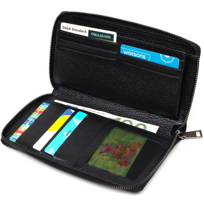 Сумка Bond Accessories З одним відділенням з натуральної шкіри Чорна (22029)