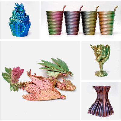 Пластик для 3D-принтера eSUN ePLA-Silk Mystic (triple color), 1,75мм, 1кг, gold-red-green (ePLA-SilkMystic-P175GRG1)
