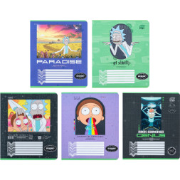 Зошит Kite Rick and Morty 18 аркушів, клітинка (RM24-236)