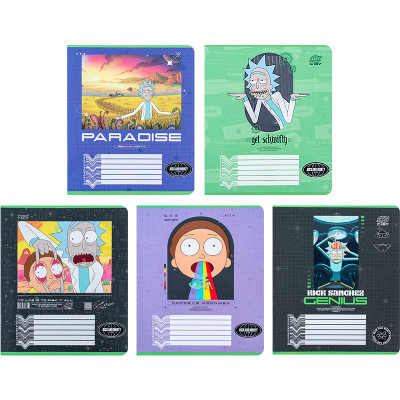 Зошит Kite Rick and Morty 18 аркушів, клітинка (RM24-236)