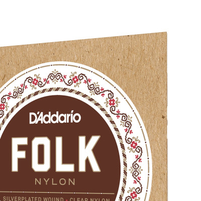 Струни для гітари D&#039;Addario Folk Nylon Ball End Silver Wound / Clear Treble (EJ32C)
