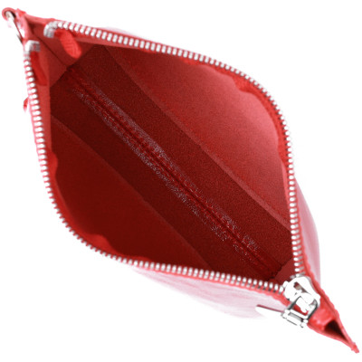 Косметичка Shvigel Глянсова з натуральної шкіри Червона (16410)