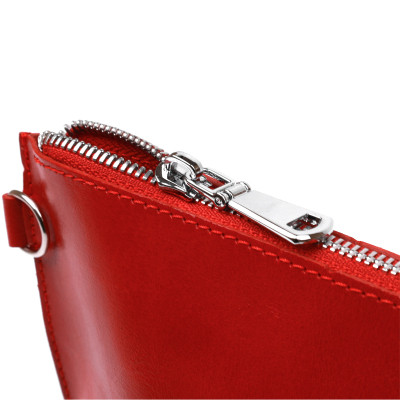 Косметичка Shvigel Глянсова з натуральної шкіри Червона (16410)