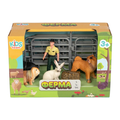 Фігурка Kids Team набір Ферма фермер, собака, кіт і кролики (Q9899-X13_3)