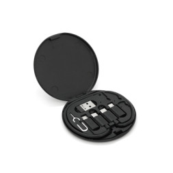 Дата кабель USB charging cable set Treasure box 0.2m 60w black Voltronic (Data Cable Set/60B)
