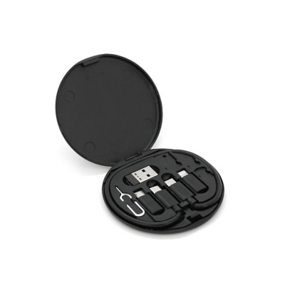 Дата кабель USB charging cable set Treasure box 0.2m 60w black Voltronic (Data Cable Set/60B)