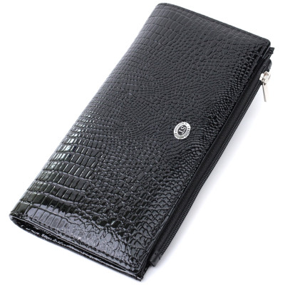 Гаманець ST Leather З натуральної шкіри Чорний (22716)