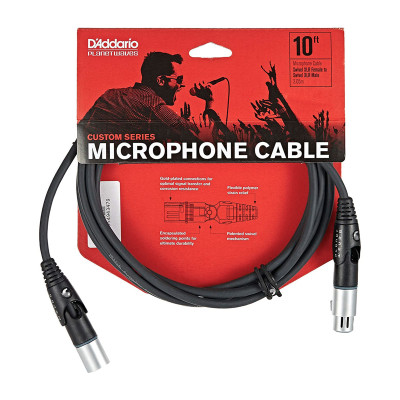 Мікрофонний кабель D&#039;Addario Custom Series Swivel Microphone Cable 3m (PW-MS-10)