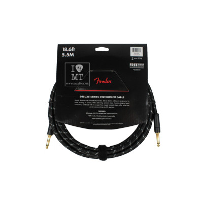 Інструментальний кабель Fender Cable Deluxe Series 18.6ft Black Tweed 5.5 m (228440)