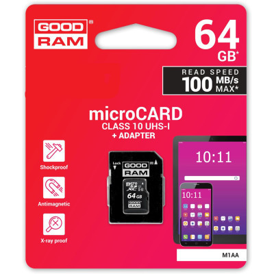 Карта пам&#039;яті Goodram 64GB microSDXC Class 10 (M1AA-0640R12)