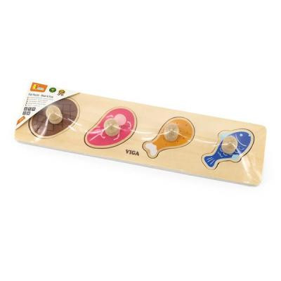 Розвиваюча іграшка Viga Toys Рамка-вкладиш з ручками М&#039;ясо і риба (44533)