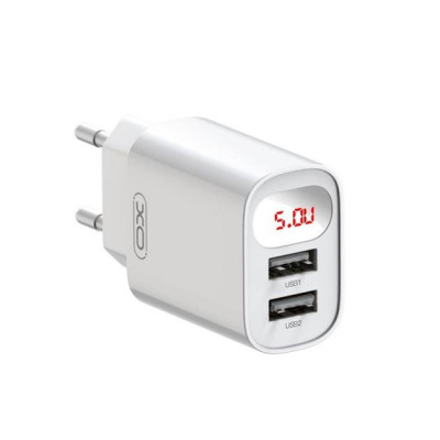 Зарядний пристрій XO L95 (2USB/2.4A) + USB - Type-C White (XO-L95-T)