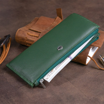 Гаманець ST Leather Зі шкіри унісекс Зелений (19328)