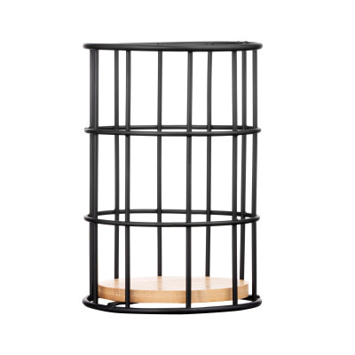 Аксесуар кухонний Ardesto Підставка для столових приборів Midori 11х11х17см, метал, бамбук, чорний (AR0905B)