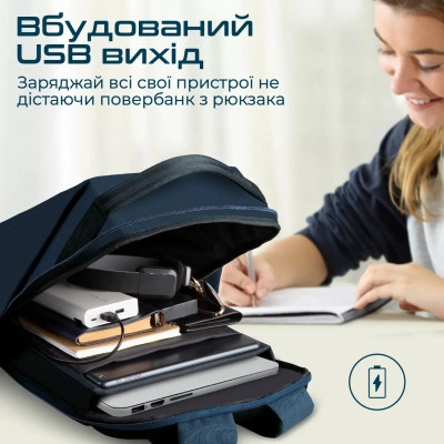 Рюкзак для ноутбука Promate 15.6&quot; EcoPack-BP Blue (ecopack-bp.blue)