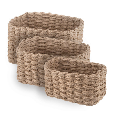 Кошик для зберігання Ardesto Prestigio Плетені Бежеві 3 шт. 3.3 / 2.2 / 1.4 л (ARHC2505BE)