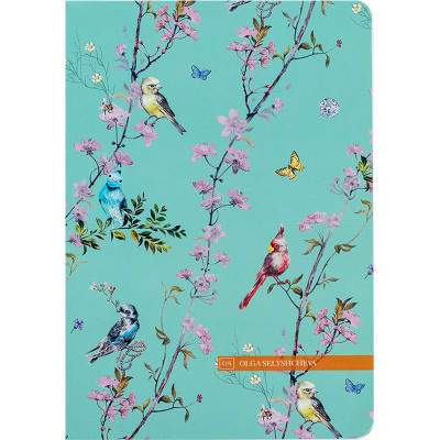 Книга записна Axent A5 Olga Selyshcheva Spring 80 аркушів, клітинка (8700-9-A-OS)
