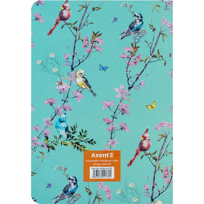 Книга записна Axent A5 Olga Selyshcheva Spring 80 аркушів, клітинка (8700-9-A-OS)