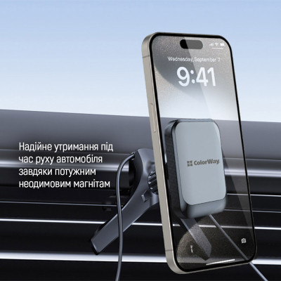 Універсальний автотримач ColorWay Magnetic Air Vent-6 (360° rotation) Gray (CW-CHM16-GR)