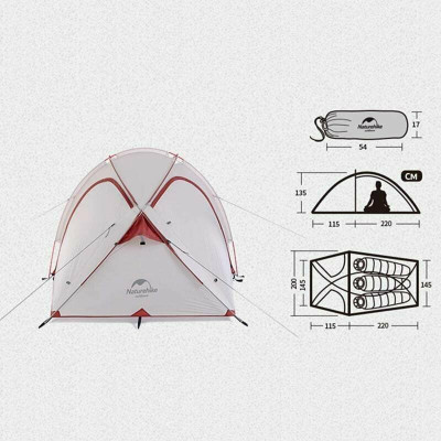 Намет Naturehike Hiby NH19ZP005 40D Grey/Red (6927595742891)