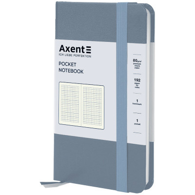 Книга записна Axent Partner 95x140 мм, 96 аркушів, клітинка, сіра (8301-62-A)